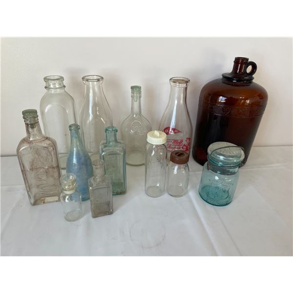 Vintage glass jugs, bottles & containers