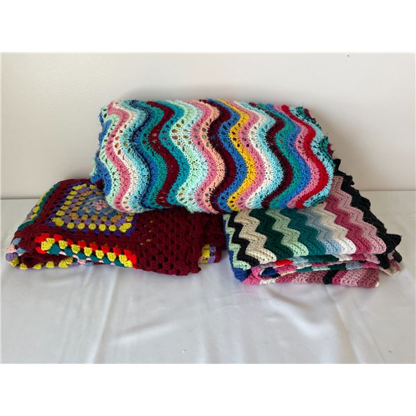 3 Handmade Crochet Afghans