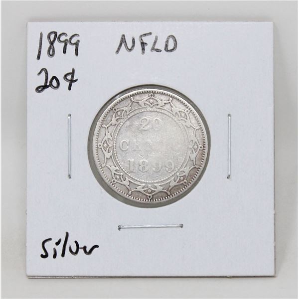 1899 SILVER NEWFOUNDLAND 20 CENTS COIN
