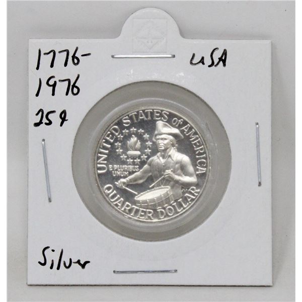 1776-1976 SILVER COMMEM. USA 25c COIN SEALED