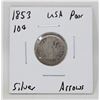 Image 1 : 1853 SILVER USA 10 CENTS COIN, ARROWS VARIETY