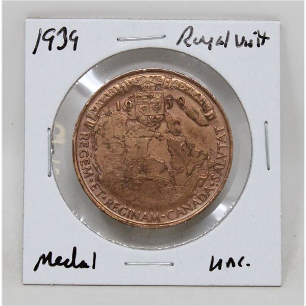 1939 ROYAL VISIT TO CANADA MEDAL, BU