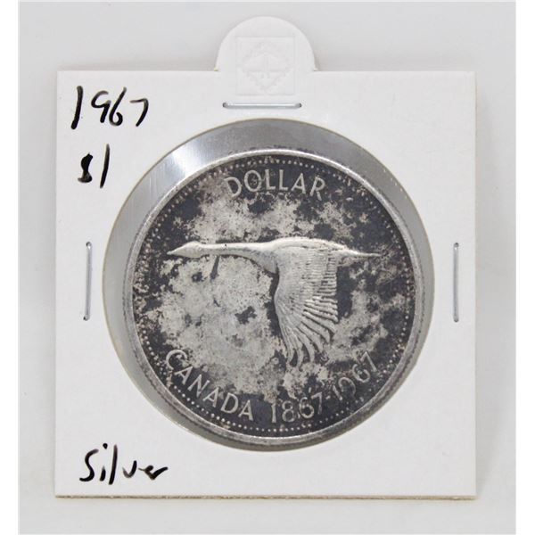 1967 SILVER CANADA CENTENNIAL $1 DOLLAR COIN