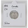 Image 1 : 1919 SILVER CANADA 5 CENTS COIN, CIRCULATED