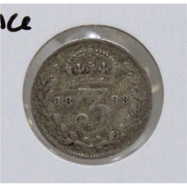 1898 SILVER GREAT BRITAIN 3 PENCE COIN