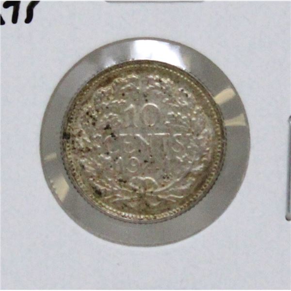 1941 SILVER NETHERLANDS 10 CENTS COIN