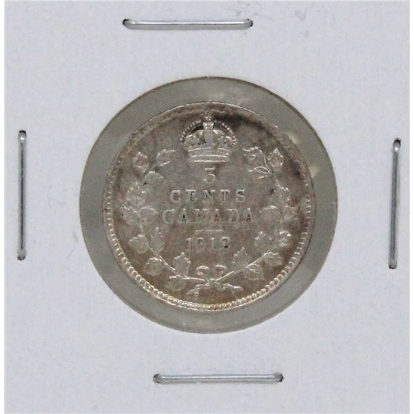 1912 SILVER CANADA 5 CENTS COIN