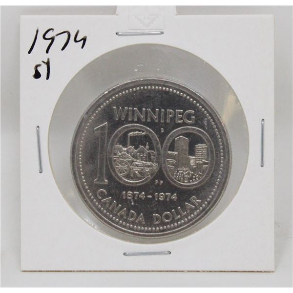 1874-1974 CANADA NICKEL WINNIPEG $1 DOLLAR COIN