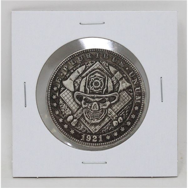 1921 HOBO ART USA MORGAN $1 SILVER PLATE REPRO