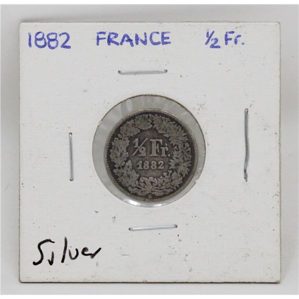 1882 SILVER SWITZERLAND 1/2 FRANC COIN