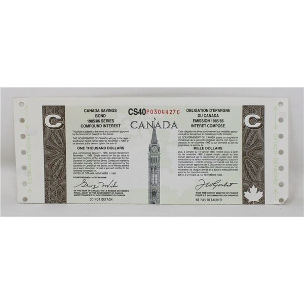 1000 DOLLAR CANADA SAVINGS BOND COUPON