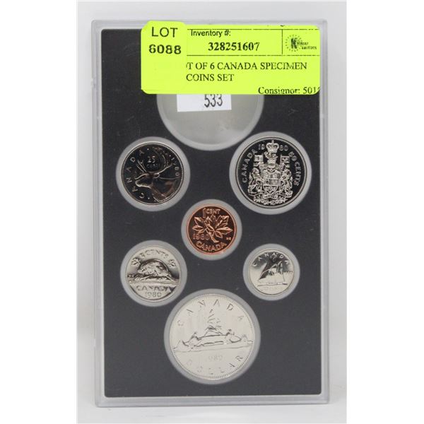 1980 LOT OF 6 CANADA SPECIMEN FINISH COINS SET