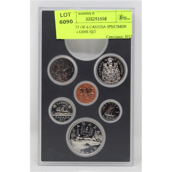 1980 LOT OF 6 CANADA SPECIMEN FINISH COINS SET