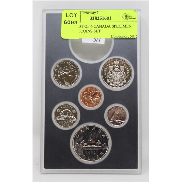 1978 LOT OF 6 CANADA SPECIMEN FINISH COINS SET