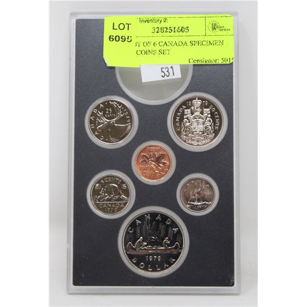 1979 LOT OF 6 CANADA SPECIMEN FINISH COINS SET