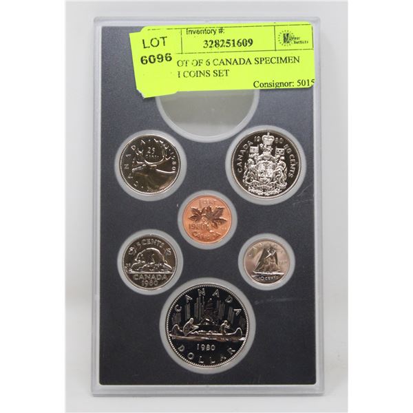 1980 LOT OF 6 CANADA SPECIMEN FINISH COINS SET