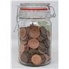 Image 1 : OLD LOT OF CANADA & USA 1 CENT COINS IN JAR