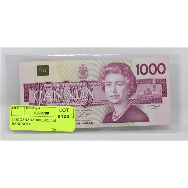1988 CANADA 1000 DOLLAR BANKNOTE
