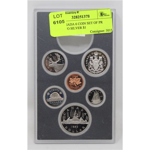 1982 CANADA 6 COIN SET OF PR COINS, NO SILVER $1