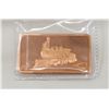 Image 1 : 1 TROY OZ .999 PURE COPPER TRAIN ART BAR BULLION
