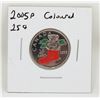 Image 1 : 2005 P CANADA COLOURED 25 CENTS COIN, BU