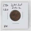Image 1 : 1790 "VOC" DUTCH EAST INDIA CO. 1 DUET COIN