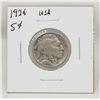 Image 1 : 1926 USA BUFFALO NICKEL COIN, CIRCULATED