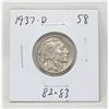 Image 1 : 1937 D USA BUFFALO NICKEL COIN, CIRCULATED