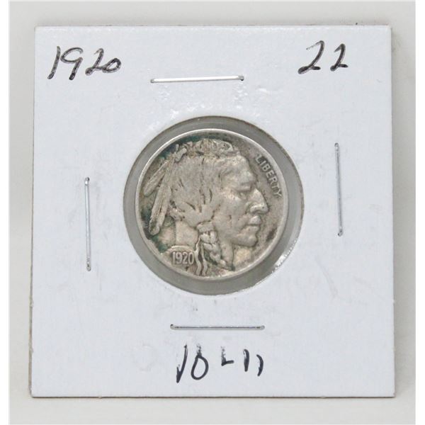 1920 USA BUFFALO NICKEL COIN, CIRCULATED