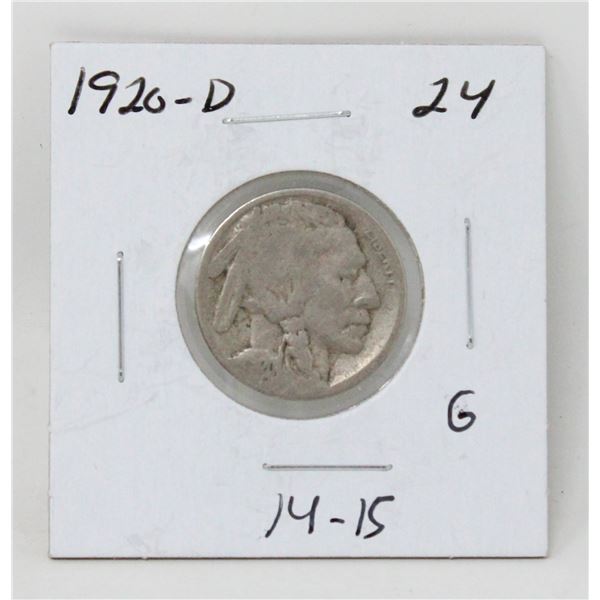 1920 D USA BUFFALO NICKEL COIN, CIRCULATED