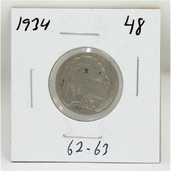 1937 USA BUFFALO NICKEL COIN, CIRCULATED