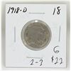Image 1 : 1918 D USA BUFFALO NICKEL COIN, CIRCULATED