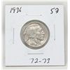 Image 1 : 1936 USA BUFFALO NICKEL COIN, CIRCULATED