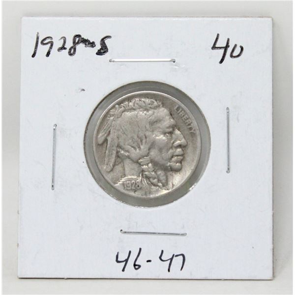 1928 S USA BUFFALO NICKEL COIN, CIRCULATED