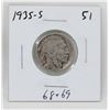 Image 1 : 1935 S USA BUFFALO NICKEL COIN, CIRCULATED