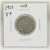 Image 1 : OLD 1912 USA "V" 5 CENTS COIN, CIRCULATED