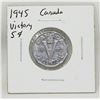 Image 1 : 1945 WWII CANADA "V" FOR VICTORY 5 CENTS EF+