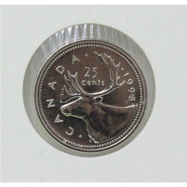 1998 CANADA 25c BU NOT ISSUED FOR CIRCULATION