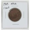 Image 1 : 1929 NEWFOUNDLAND LARGE 1 CENT COIN, EF