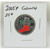 Image 1 : 2005 P CANADA COLOURED 25 CENTS COIN, BU
