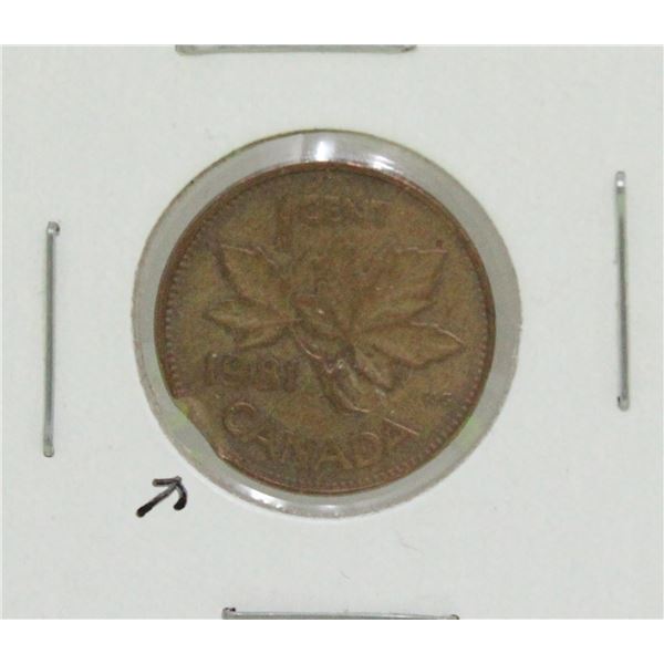 1981 CLIPPED RIM ERROR CANADA 1 CENT COIN