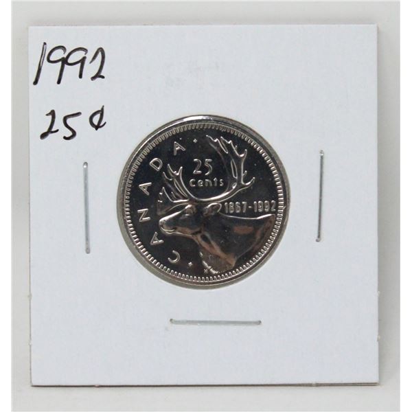 1867-1992 CANADA 25c BU NOT ISSED FOR CIRCULATION