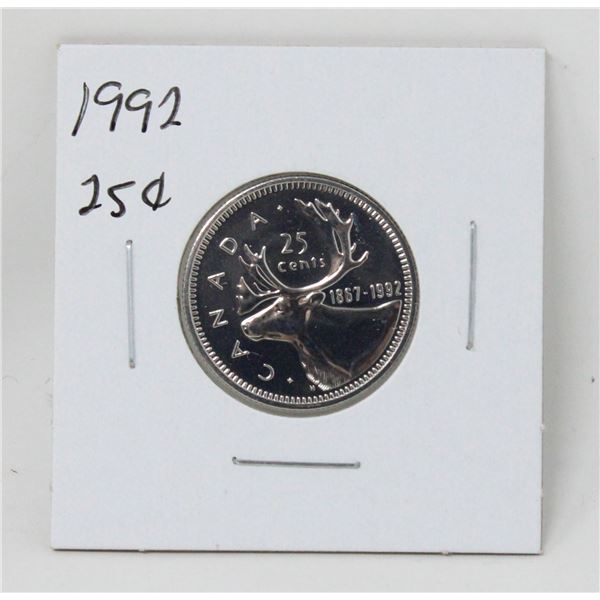 1867-1992 CANADA 25c BU NOT ISSED FOR CIRCULATION