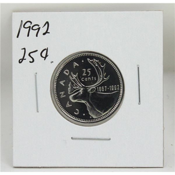 1867-1992 CANADA 25c BU NOT ISSED FOR CIRCULATION