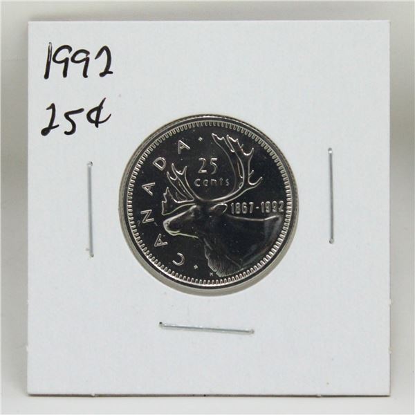 1867-1992 CANADA 25c BU NOT ISSED FOR CIRCULATION