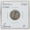 Image 1 : 1875 E SILVER GERMANY 5 PFENNIG COIN