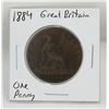 Image 1 : 1884 GREAT BRITAIN  LARGE ONE PENNY COIN