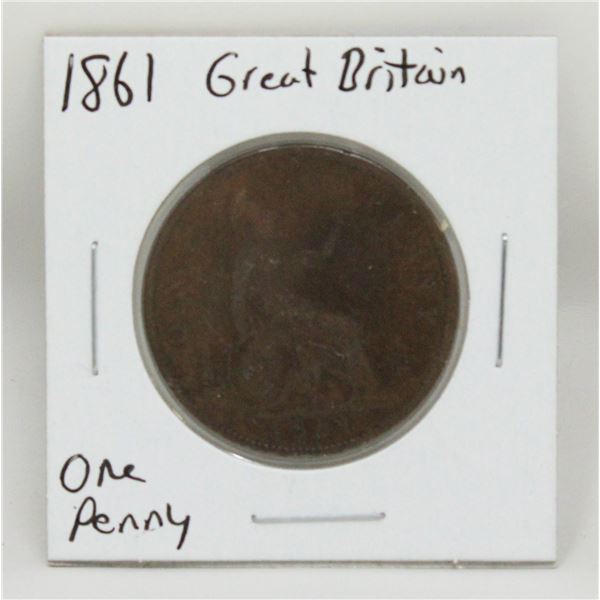 1861 GREAT BRITAIN  LARGE ONE PENNY COIN
