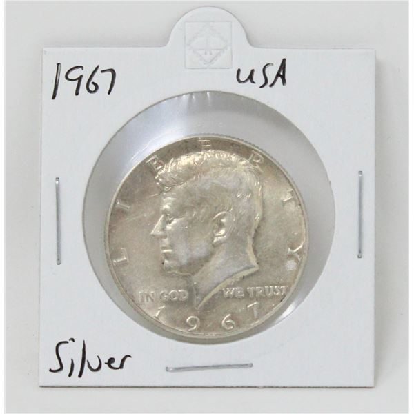 1967 SILVER USA KENNEDY HALF DOLLAR COIN