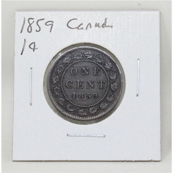1859 CANADA LARGE ONE CENT COIN
